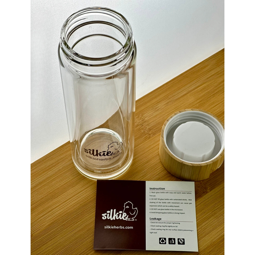 Double Wall High Borosilicate Glass Tea Bottle