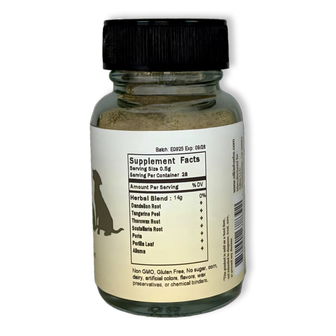 Pet Formula For Green Tinted Stools - mild irritability or restlessness, abdominal pain, gurgling intestines, erratic bowel movements...貓狗糞便綠色配方