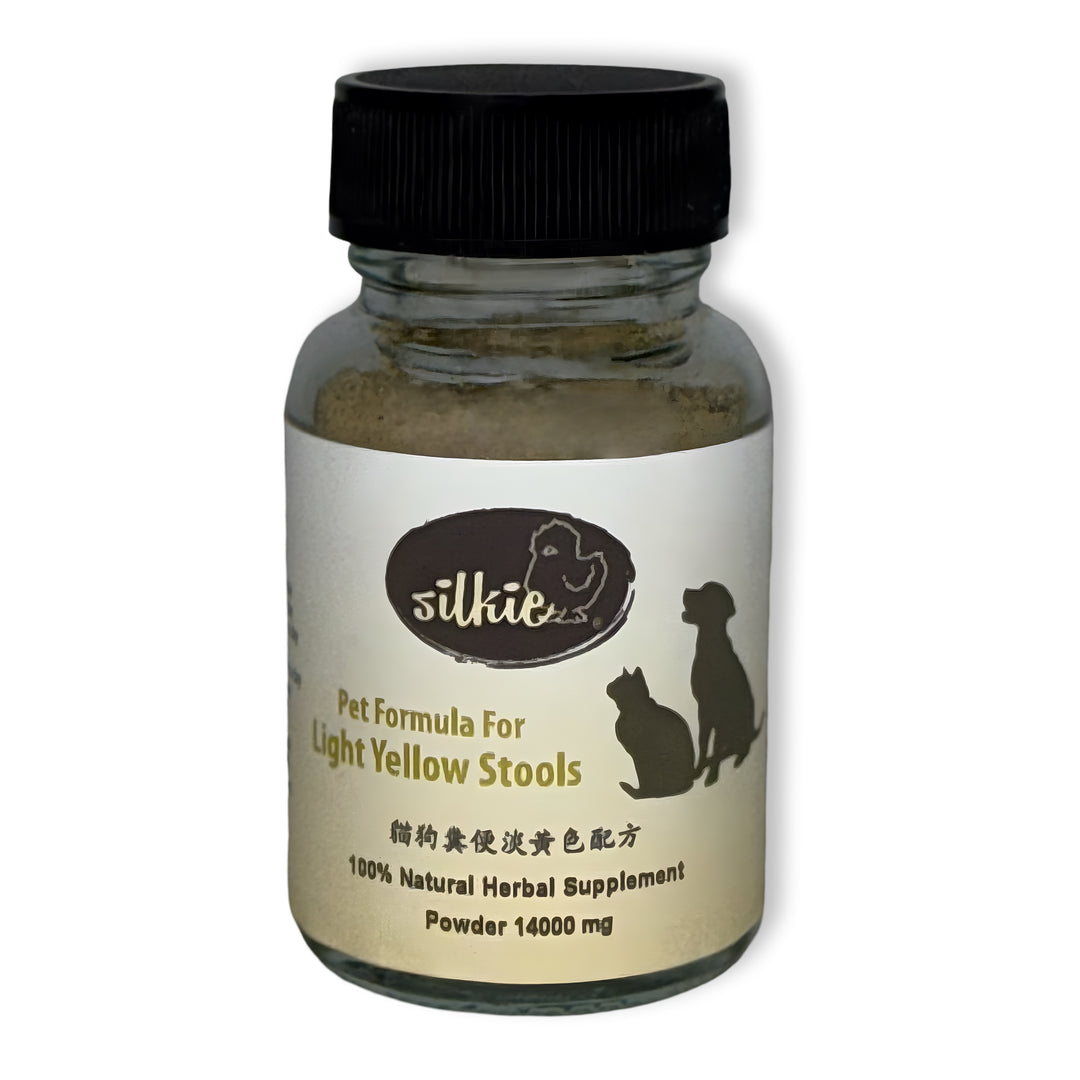 Pet Formula For Light Yellow Stools - with or without visible pieces of food, fishy or sour odor, pudding-like or loose shape, occasional gas or bloating, defecation frequency, mild nausea or vomiting, mild lethargy after meals...貓狗淡黃色糞便配方