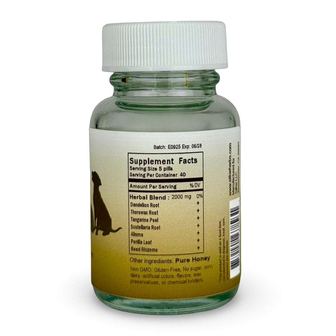 Pet Formula For Green Tinted Stools - mild irritability or restlessness, abdominal pain, gurgling intestines, erratic bowel movements...貓狗糞便綠色配方